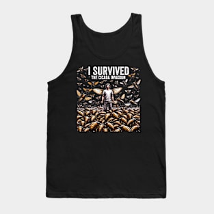 I Survived the Cicada Invasion Funny Cicada Summer Tank Top